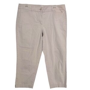 LOFT The Original Crop Size 12 Light Khaki Pants Cotton-Spandex